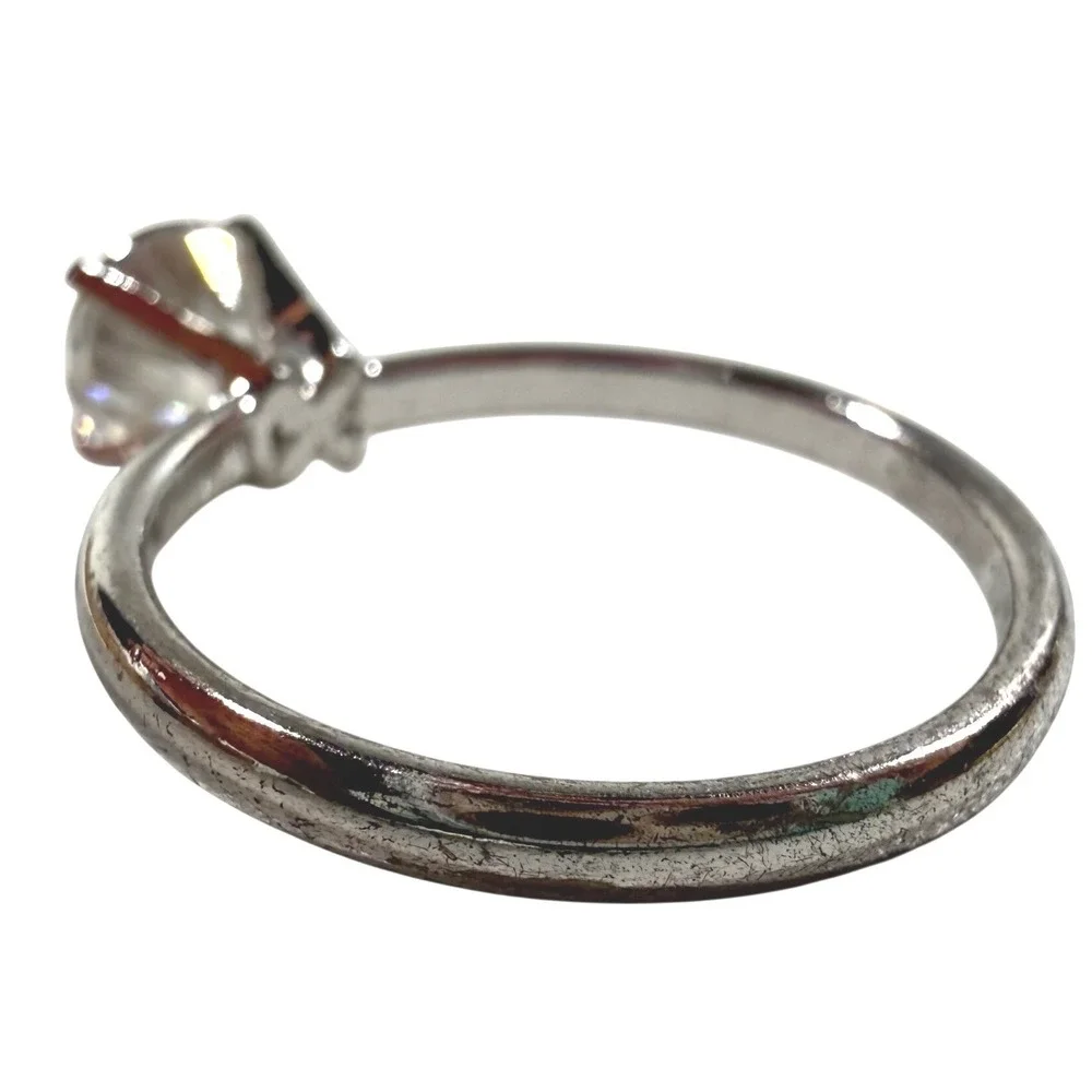 Lind Sterling Silver 925 Round Cut Cubic Zirconia Ring Sz 6.5 Womens Wedding VTG